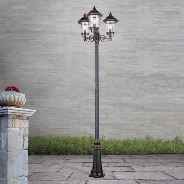 Λάμπα εξωτερικού χώρου KENZO 3xE27/100W/230V IP44 μπρονζέ/πατίνα