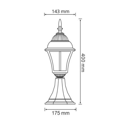 Λάμπα εξωτερικού χώρου LED PARIS 2 1xE27/4,9W/230V