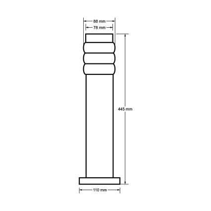 Λάμπα εξωτερικού χώρου LULA 1xE27/11W/230V IP44 ανοξείδωτο ατσάλι