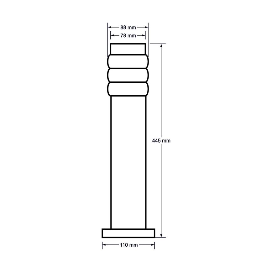 Λάμπα εξωτερικού χώρου LULA 1xE27/11W/230V IP44 ανοξείδωτο ατσάλι