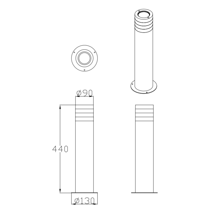 Λάμπα εξωτερικού χώρου RINO 1xE27/12W/230V IP54 44 cm μαύρο