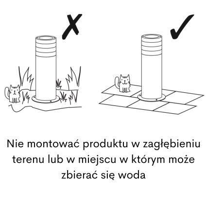 Λάμπα εξωτερικού χώρου RINO 1xE27/12W/230V IP54 44 cm μαύρο