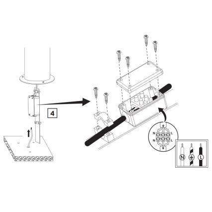Λάμπα εξωτερικού χώρου RINO 1xE27/12W/230V IP54 44 cm μαύρο