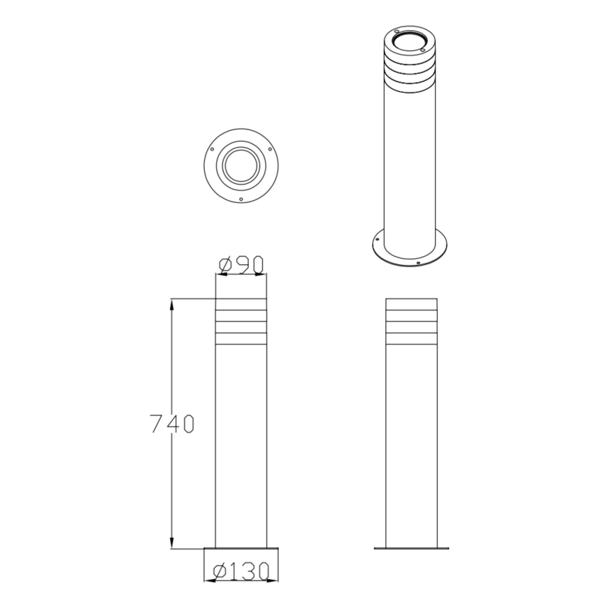 Λάμπα εξωτερικού χώρου RINO 1xE27/12W/230V IP54 74 cm μαύρο