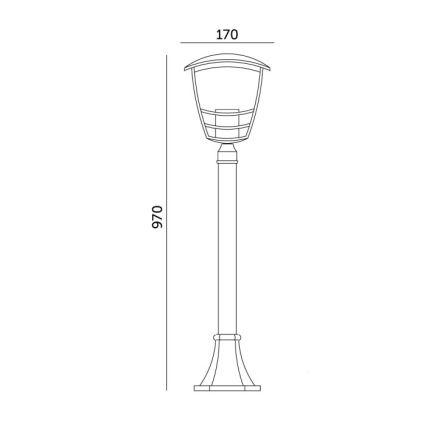 Λάμπα εξωτερικού χώρου TEVIO 1xE27/60W/230V IP54 97 cm μαύρο