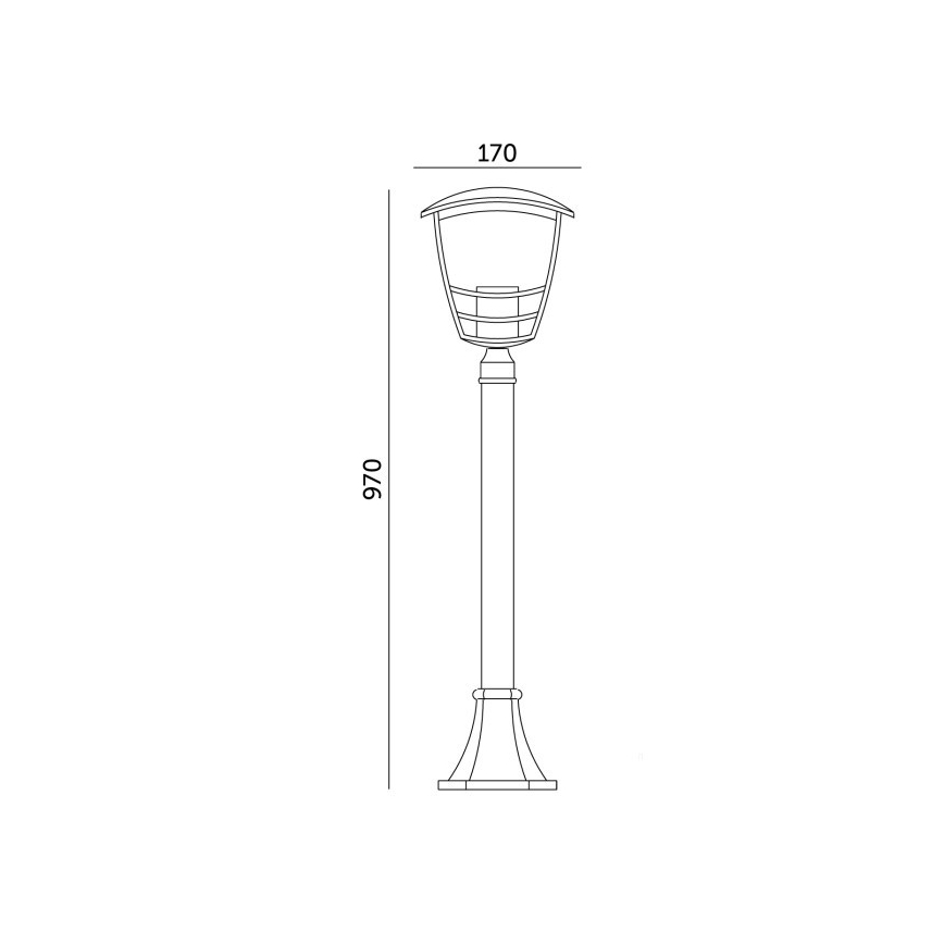 Λάμπα εξωτερικού χώρου TEVIO 1xE27/60W/230V IP54 97 cm μαύρο