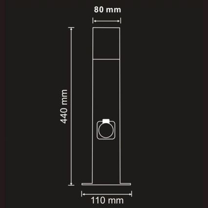 Λάμπα εξωτερικού χώρου με πρίζα DALLAS 1xE27/12W/230V IP44 ανθρακί