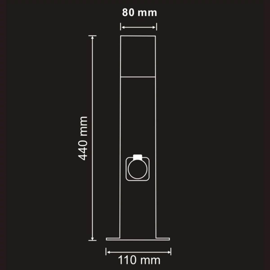 Λάμπα εξωτερικού χώρου με πρίζα DALLAS 1xE27/12W/230V IP44 ανθρακί