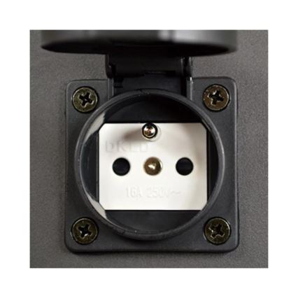 Λάμπα εξωτερικού χώρου με πρίζα NEW YORK 1xE27/12W/230V IP44 44 cm ανθρακί