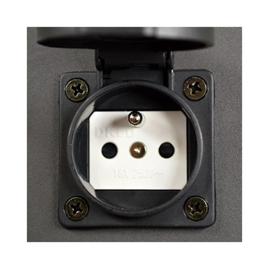Λάμπα εξωτερικού χώρου με πρίζα NEW YORK 1xE27/12W/230V IP44 44 cm ανθρακί