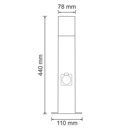 Λάμπα εξωτερικού χώρου με πρίζα NEW YORK 1xE27/12W/230V IP44 44 cm ανθρακί