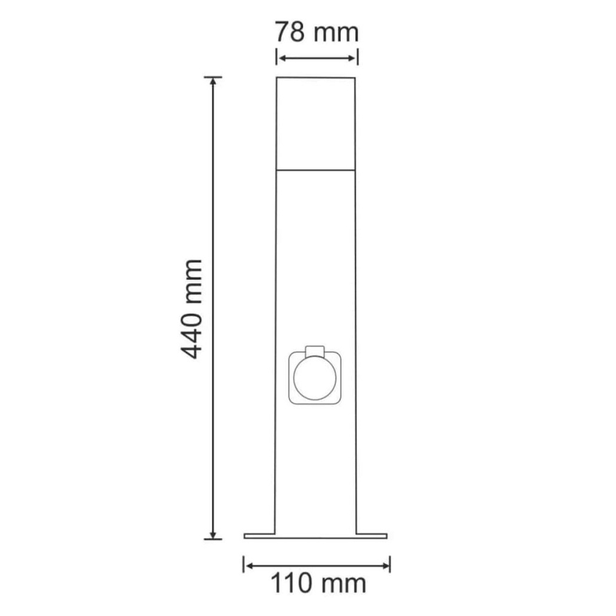 Λάμπα εξωτερικού χώρου με πρίζα NEW YORK 1xE27/12W/230V IP44 44 cm ανθρακί