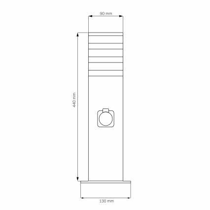 Λάμπα εξωτερικού χώρου με πρίζα TEKSAS 1xE27/20W/230V 44 cm IP44 μαύρο