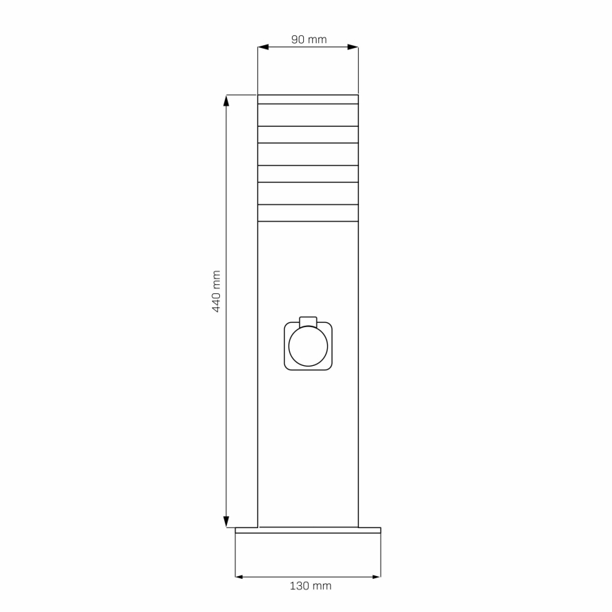 Λάμπα εξωτερικού χώρου με πρίζα TEKSAS 1xE27/20W/230V 44 cm IP44 μαύρο