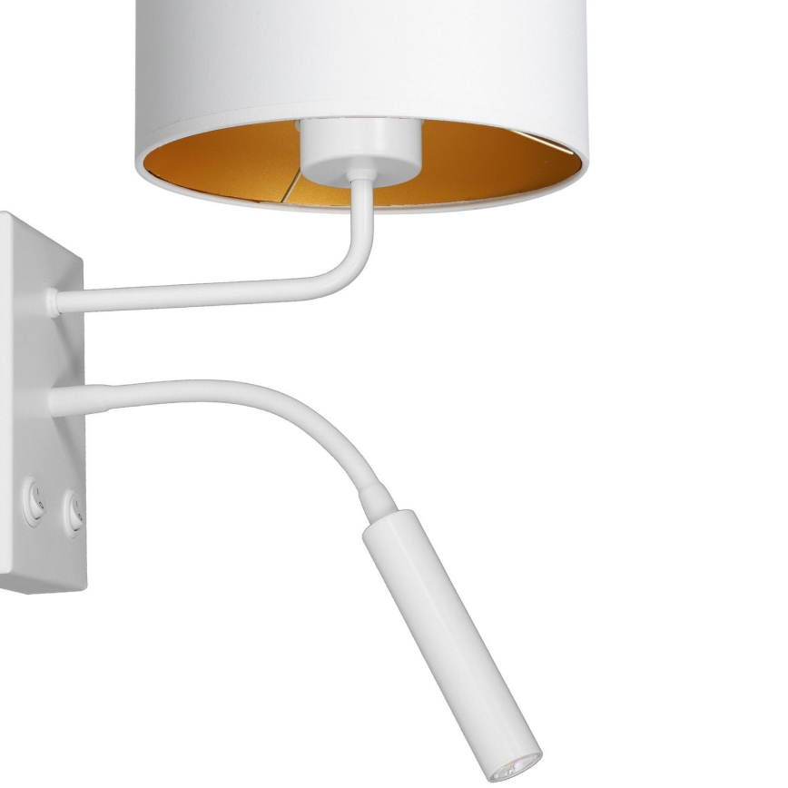 Λάμπα τοίχου ARDEN 1xE27/60W+1xG9/8W/230V λευκό/χρυσό