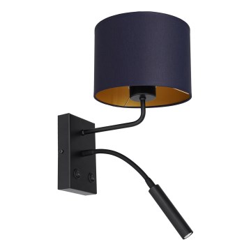 Λάμπα τοίχου ARDEN 1xE27/60W+1xG9/8W/230V μπλε