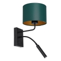 Λάμπα τοίχου ARDEN 1xE27/60W+1xG9/8W/230V πράσινο/χρυσό