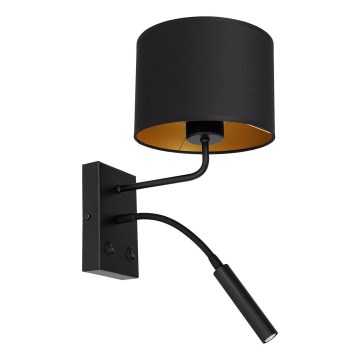 Λάμπα τοίχου ARDEN 1xE27/60W/230V + 1xG9/8W μαύρο/χρυσό
