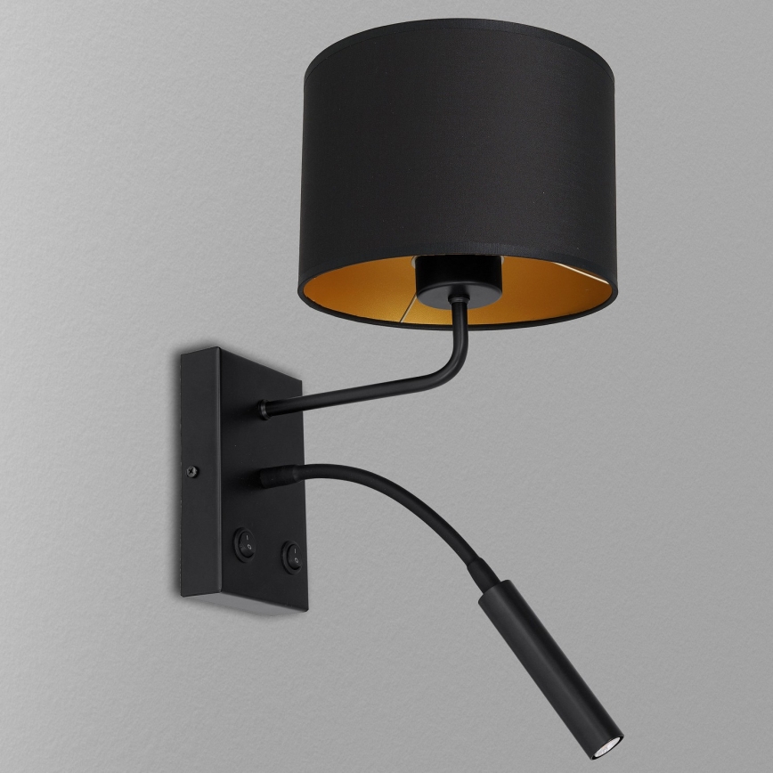 Λάμπα τοίχου ARDEN 1xE27/60W/230V + 1xG9/8W μαύρο/χρυσό