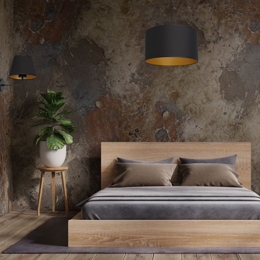 Λάμπα τοίχου ARDEN 1xE27/60W/230V μαύρο/χρυσό