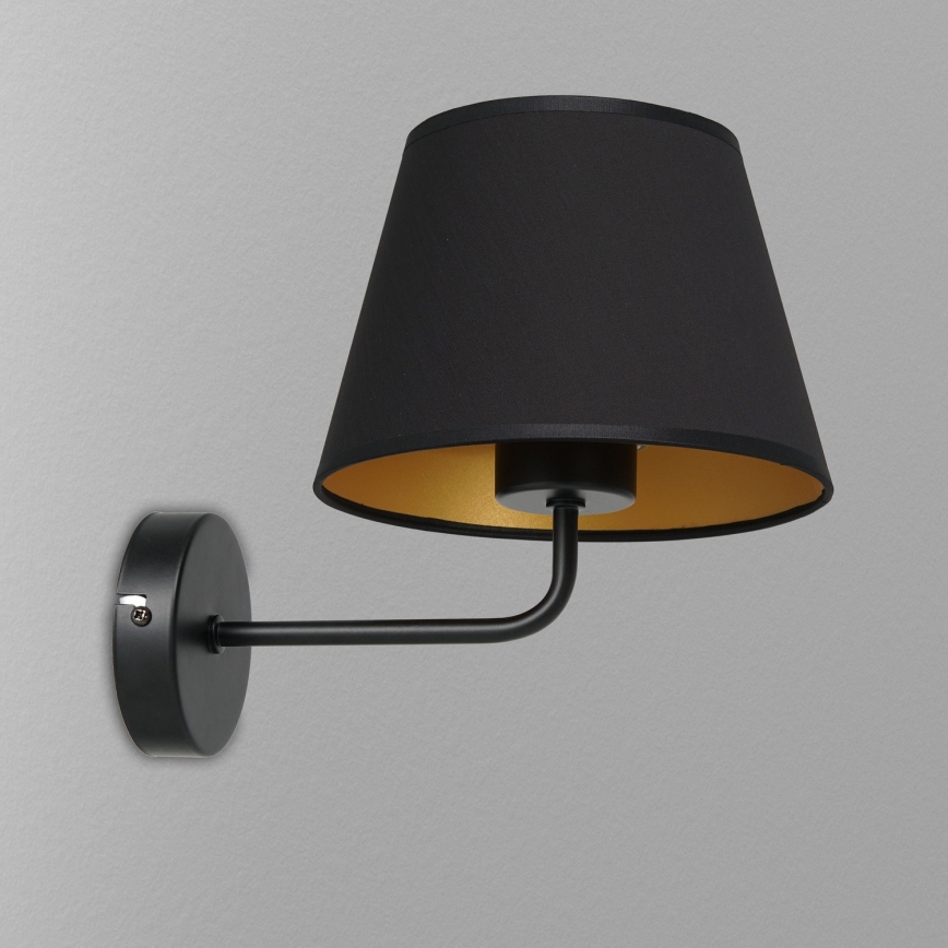 Λάμπα τοίχου ARDEN 1xE27/60W/230V μαύρο/χρυσό