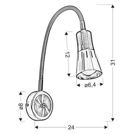 Λάμπα τοίχου ARENA 1xE14/40W/230V λευκό