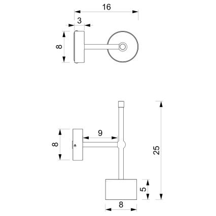 Λάμπα τοίχου ARENA 1xGX53/11W/230V λευκό/γυαλιστερό χρώμιο