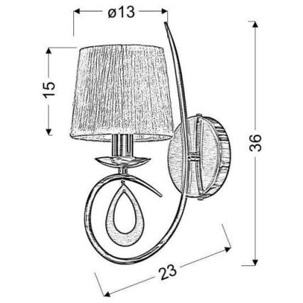 Λάμπα τοίχου ARNIKA 1xE14/40W/230V γυαλιστερό χρώμιο/λευκό
