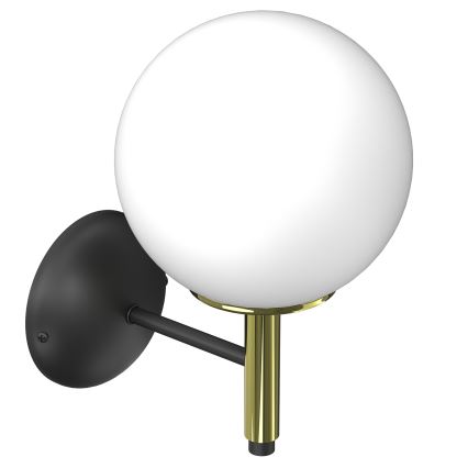 Λάμπα τοίχου AWINION 1xE27/15W/230V λευκό/χρυσό/μαύρο