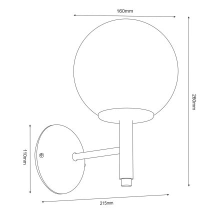 Λάμπα τοίχου AWINION 1xE27/15W/230V λευκό/χρυσό/μαύρο