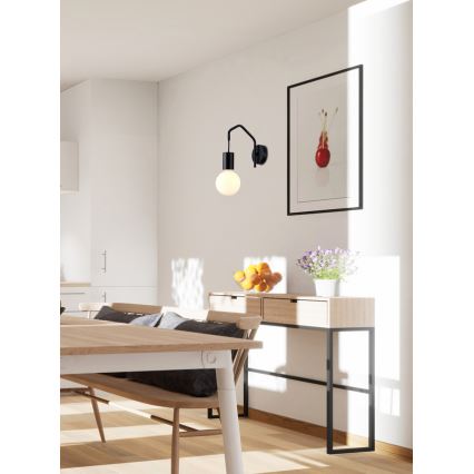 Λάμπα τοίχου BASSO 1xE27/40W/230V μαύρο