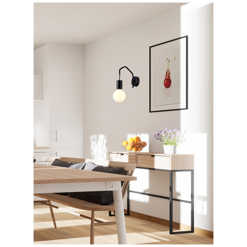 Λάμπα τοίχου BASSO 1xE27/40W/230V μαύρο