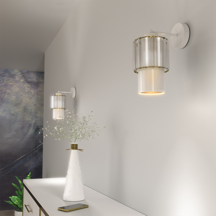 Λάμπα τοίχου BLANCO 1xE27/60W/230V λευκό