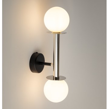 Λάμπα τοίχου DAISY 2xG9/12W/230V γυαλιστερό χρώμιο/μαύρο/λευκό