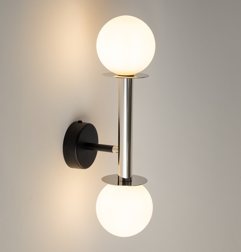 Λάμπα τοίχου DAISY 2xG9/12W/230V γυαλιστερό χρώμιο/μαύρο/λευκό