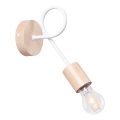 Λάμπα τοίχου EMBER 1xE27/15W/230V λευκό/μπεζ/οξιά
