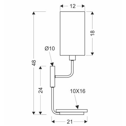 Λάμπα τοίχου KETO 1xE14/40W/230V μαύρο