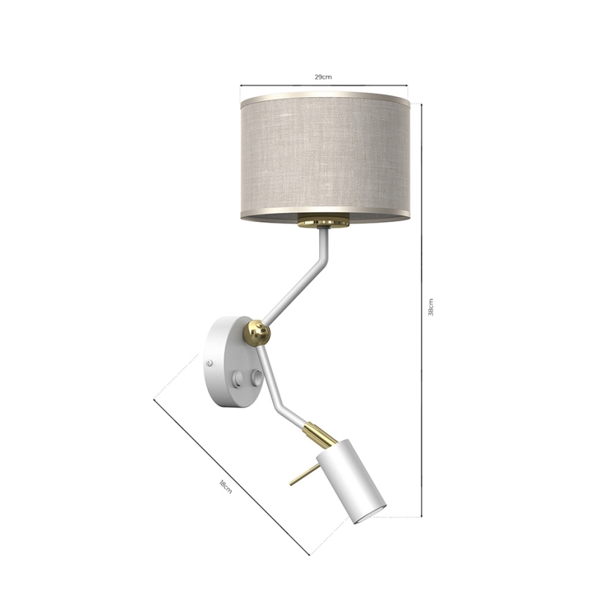 Λάμπα τοίχου LINO 1xE27/40W/230V + 1xGU10/MR11/7W