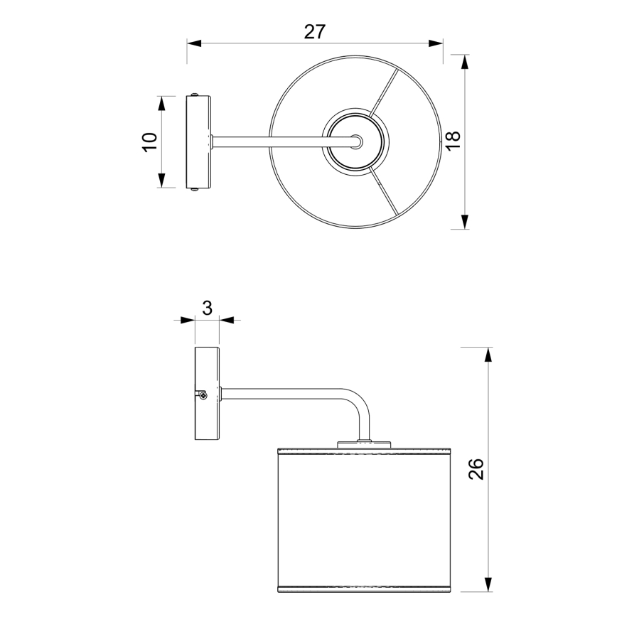 Λάμπα τοίχου LOFT SHADE 1xE27/60W/230V λευκό/χρυσαφί