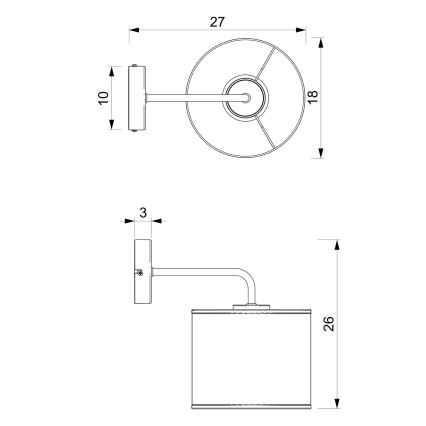 Λάμπα τοίχου LOFT SHADE 1xE27/60W/230V μαύρο