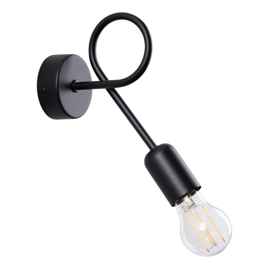 Λάμπα τοίχου LOOP 1xE27/15W/230V μαύρο