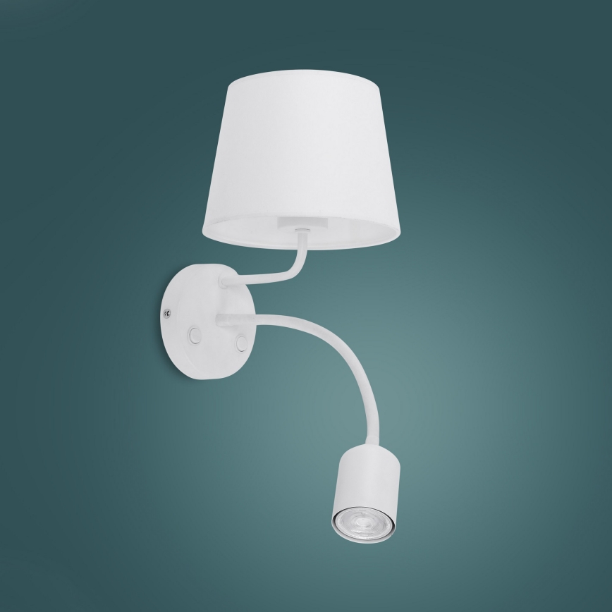 Λάμπα τοίχου MAJA 1xE27/15W/230V + 1xGU10/10W/230V λευκό