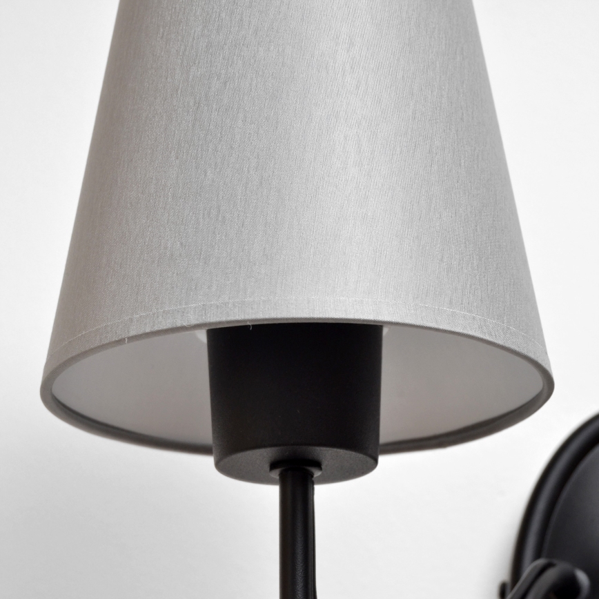 Λάμπα τοίχου MALBO 1xE27/15W/230V γκρι/μαύρο