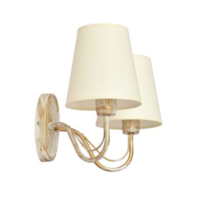 Λάμπα τοίχου MALBO 2xE27/15W/230V μπεζ