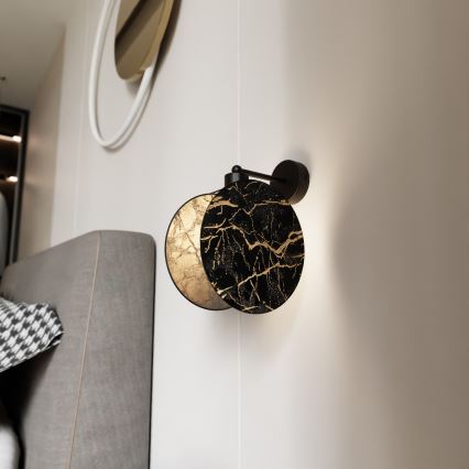 Λάμπα τοίχου MOTIF 1xE27/15W/230V μαύρο/χρυσαφί