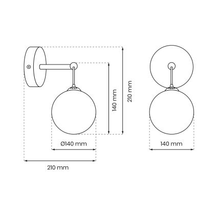 Λάμπα τοίχου REFLEX 1xE14/40W/230V
