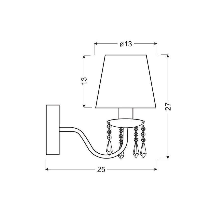 Λάμπα τοίχου RUTI 1xE14/40W/230V