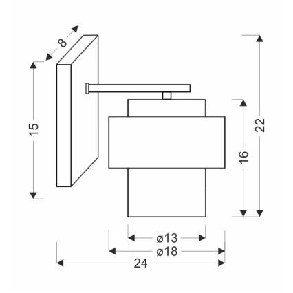 Λάμπα τοίχου SPIEGA 1xE27/60W/230V χρυσαφί/μαύρο