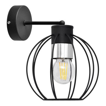 Λάμπα τοίχου STARLIGHT 1xE27/15W/230V μαύρο/ασήμι