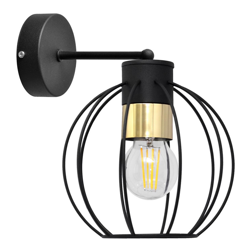Λάμπα τοίχου STARLIGHT 1xE27/15W/230V μαύρο/χρυσαφί